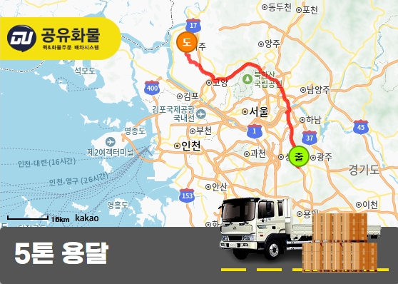 목동 5톤 플축윙 플라스틱골판지 운송