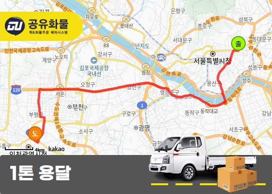 창신동 1톤 리프트카고 쇼케이스 운송