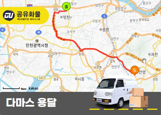 내동 다마스 용달 초콜릿 운송