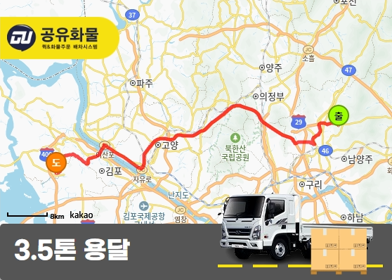 오남읍 3.5톤 유리제품 운송